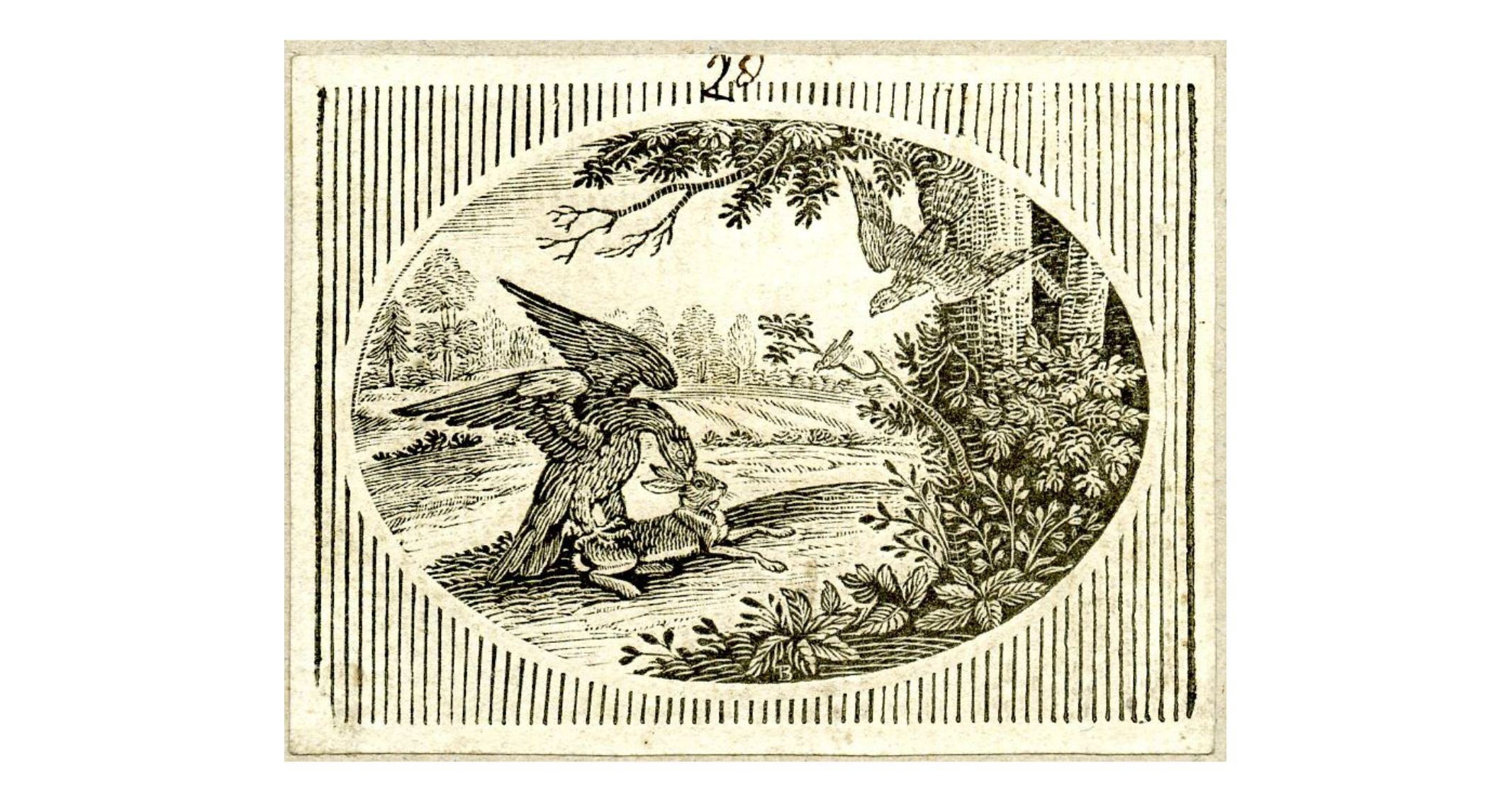 artistic depiction of the sparrow and the hare tale