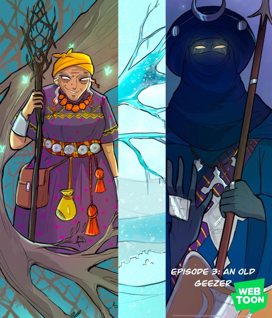 Artwork from "Anzar and Tiziri" A webtoon based on Amazigh mythology by Sarah “Samohsai“ Mohand-Saïd